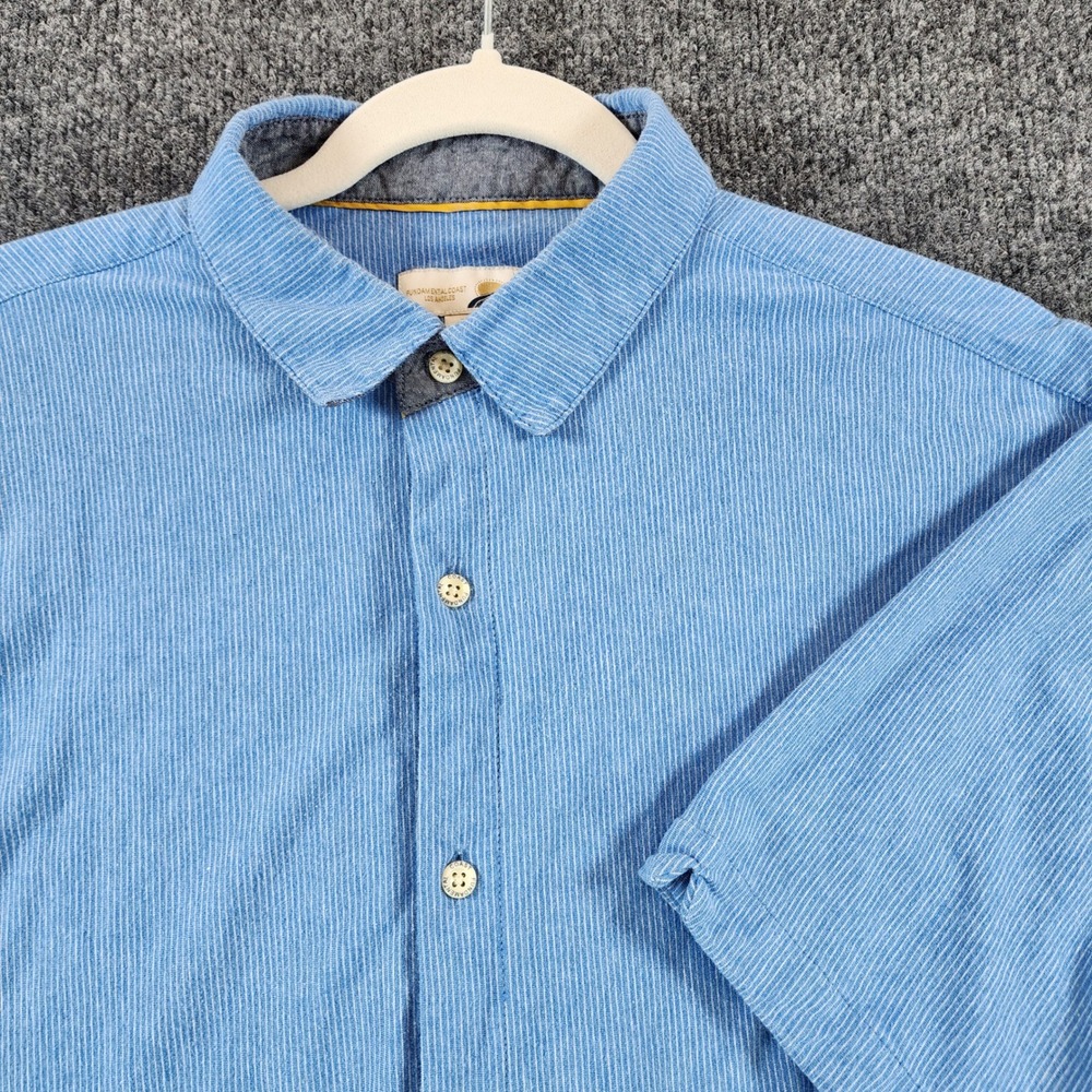 Fundamental Coast Men Coastal Resort‎ Stretch Textured Shirt Size L